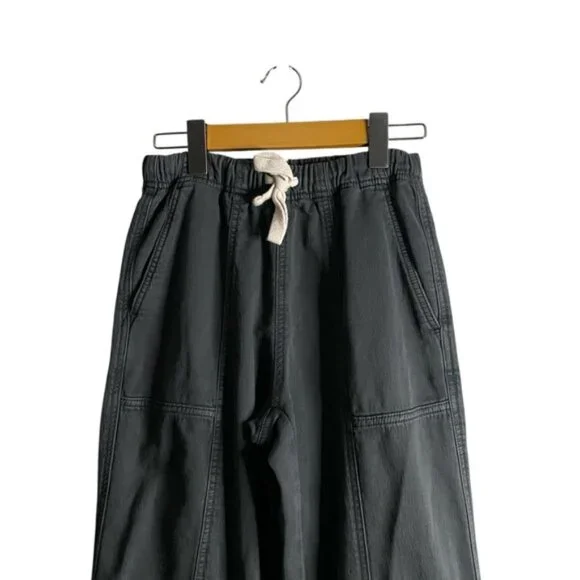 Aerie Women's Smoked Gray Me-Day Tie Waist Wide Leg Casual Pant - Picture 3 of 9